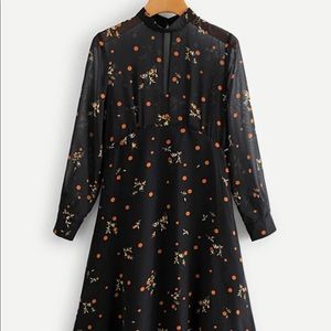 Floral vintage bohemian dress (size s)